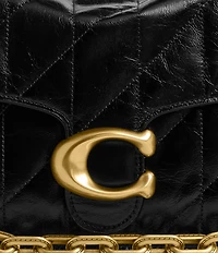 COACH Quilted Glazed Leather Chain Tabby Shoulder Bag