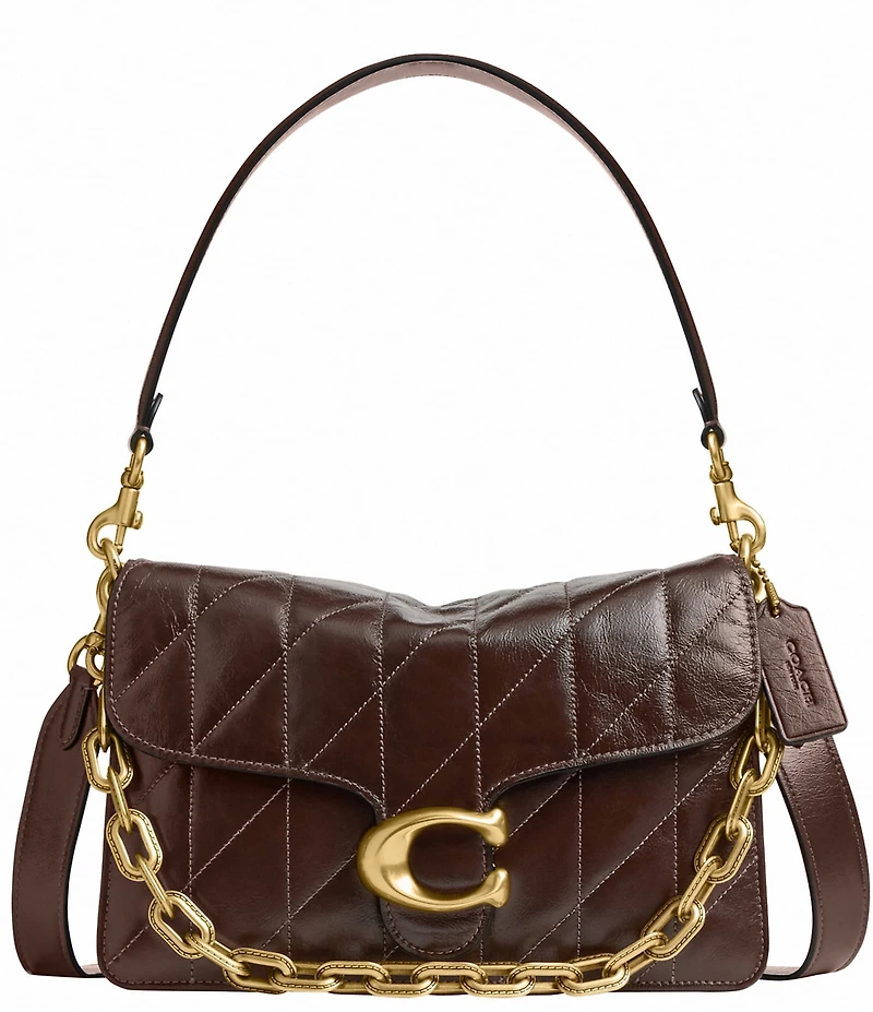 COACH Quilted Glazed Leather Chain Tabby Shoulder Bag