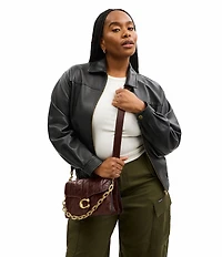 COACH Quilted Glazed Leather Chain Tabby Shoulder Bag