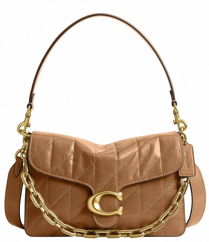COACH Quilted Glazed Leather Chain Tabby Shoulder Bag