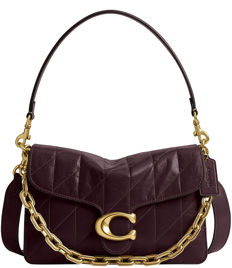 COACH Quilted Glazed Leather Chain Tabby Shoulder Bag
