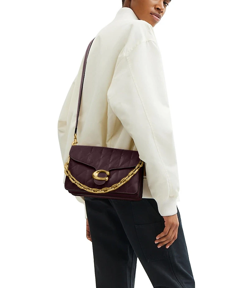 COACH Quilted Glazed Leather Chain Tabby Shoulder Bag