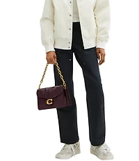 COACH Quilted Glazed Leather Chain Tabby Shoulder Bag
