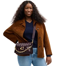 COACH Quilted Glazed Leather Chain Tabby Shoulder Bag