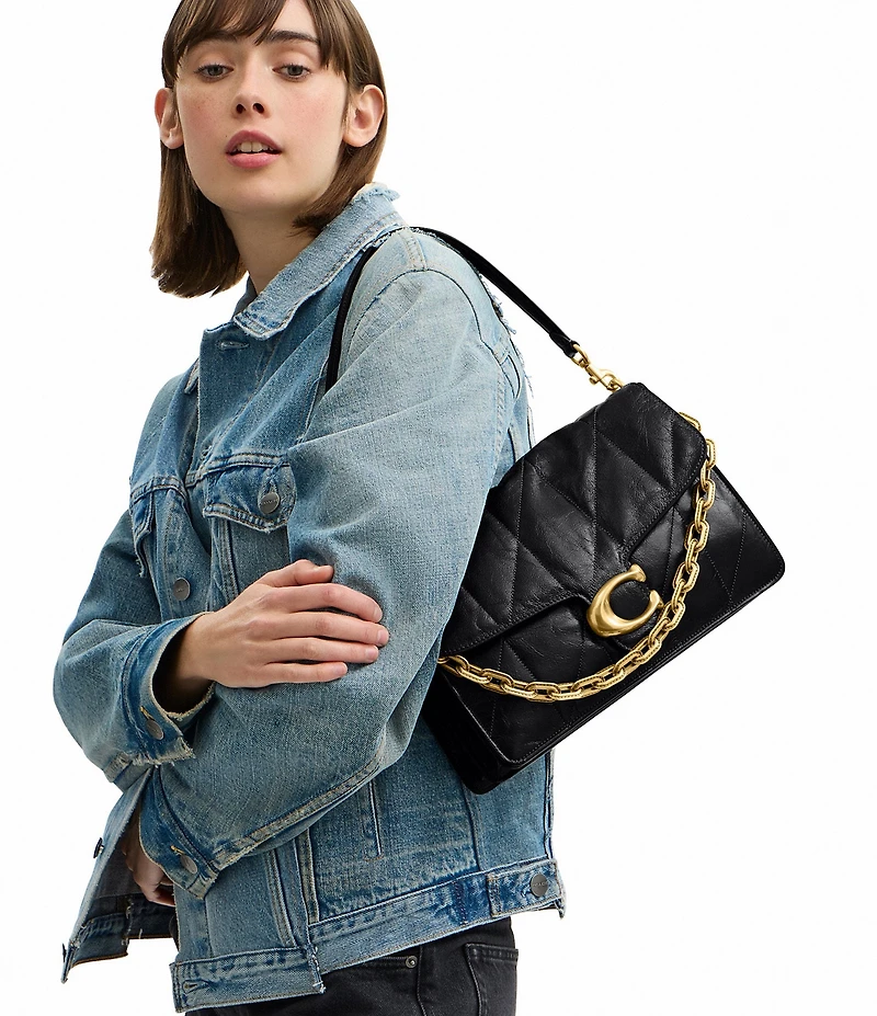 COACH Quilted Glazed Leather Tabby 30 Shoulder Bag