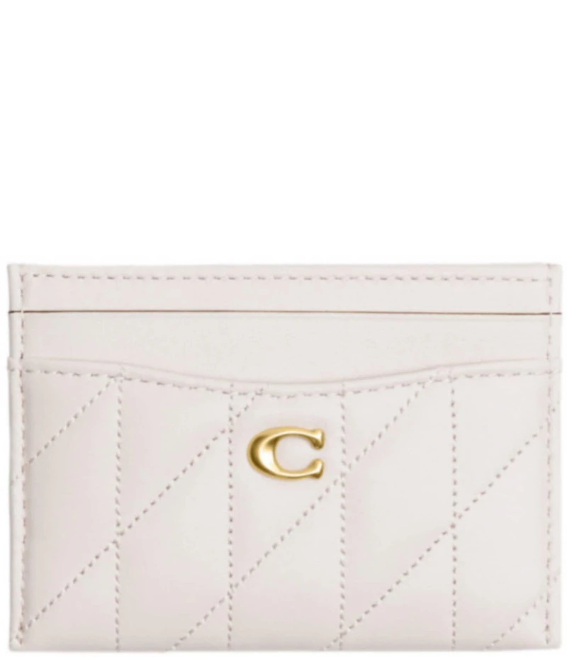 COACH Quilted Nappa Leather Gold Hardware Card Case