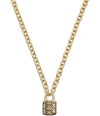COACH Quilted Padlock Short Pendant Necklace