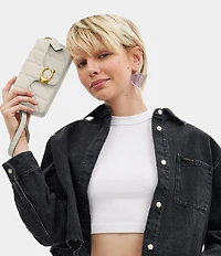 COACH Quilted Pillow Leather Gold Hardware Tabby Wristlet