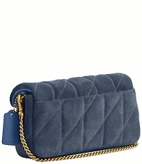 COACH Tabby 19 Quilted Suede Chain Crossbody Wristlet Bag