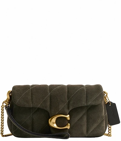 COACH Tabby 19 Quilted Suede Chain Crossbody Wristlet Bag