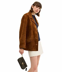 COACH Tabby 19 Quilted Suede Chain Crossbody Wristlet Bag