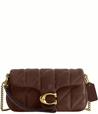 COACH Tabby 19 Quilted Suede Chain Crossbody Wristlet Bag