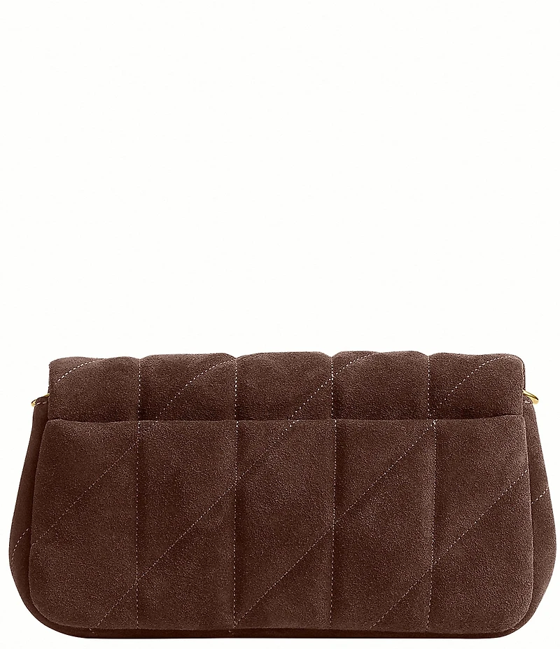 COACH Tabby 19 Quilted Suede Chain Crossbody Wristlet Bag