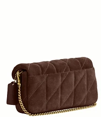 COACH Tabby 19 Quilted Suede Chain Crossbody Wristlet Bag