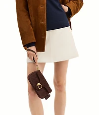 COACH Tabby 19 Quilted Suede Chain Crossbody Wristlet Bag