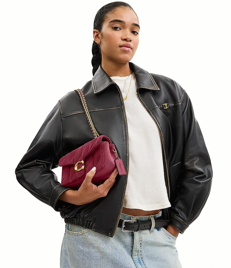 COACH Quilted Suede Tabby 20 Convertible Shoulder Bag