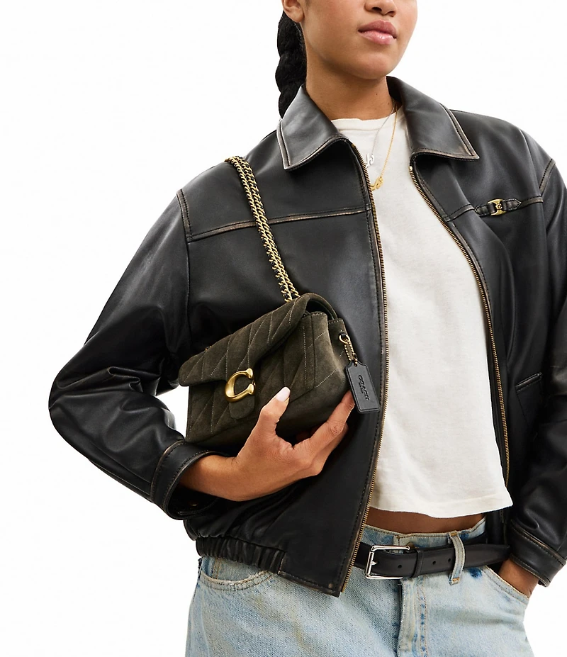 COACH Quilted Suede Tabby 20 Convertible Shoulder Bag