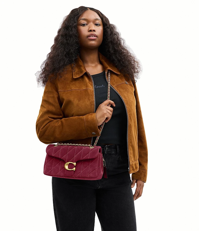 COACH Tabby 26 Quilted Suede Shoulder Bag