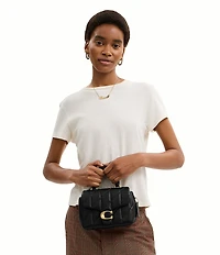 COACH Quilted Tabby Top Handle Clutch