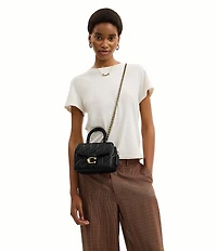 COACH Quilted Tabby Top Handle Clutch