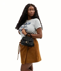 COACH Quilted Tabby Top Handle Clutch