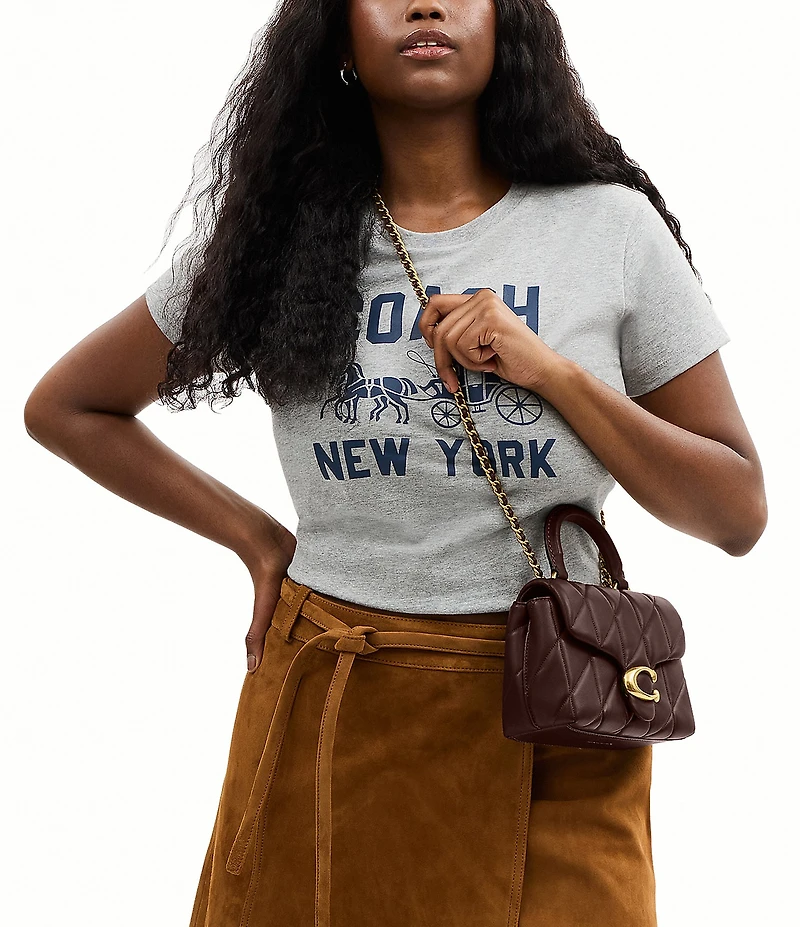 COACH Quilted Tabby Top Handle Clutch