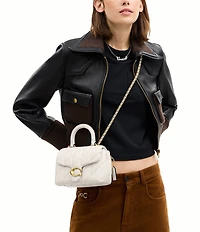 COACH Quilted Tabby Top Handle Clutch