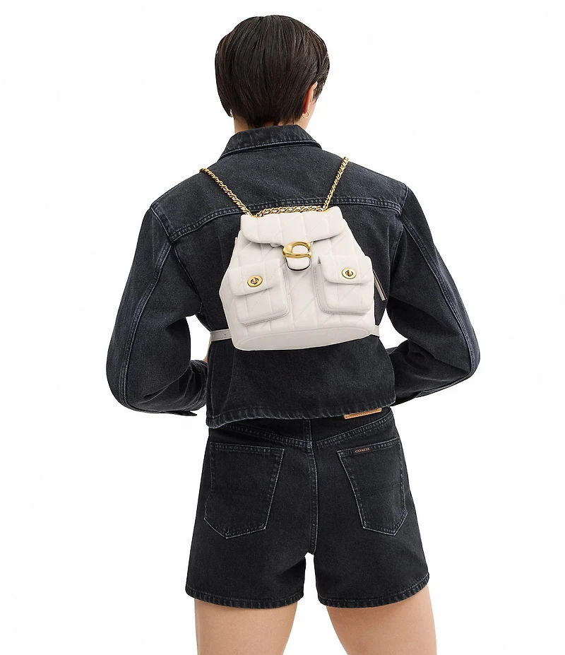 COACH Tabby Leather Pillow Quilt Backpack