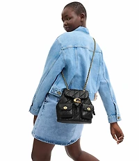 COACH Tabby Leather Pillow Quilt Backpack