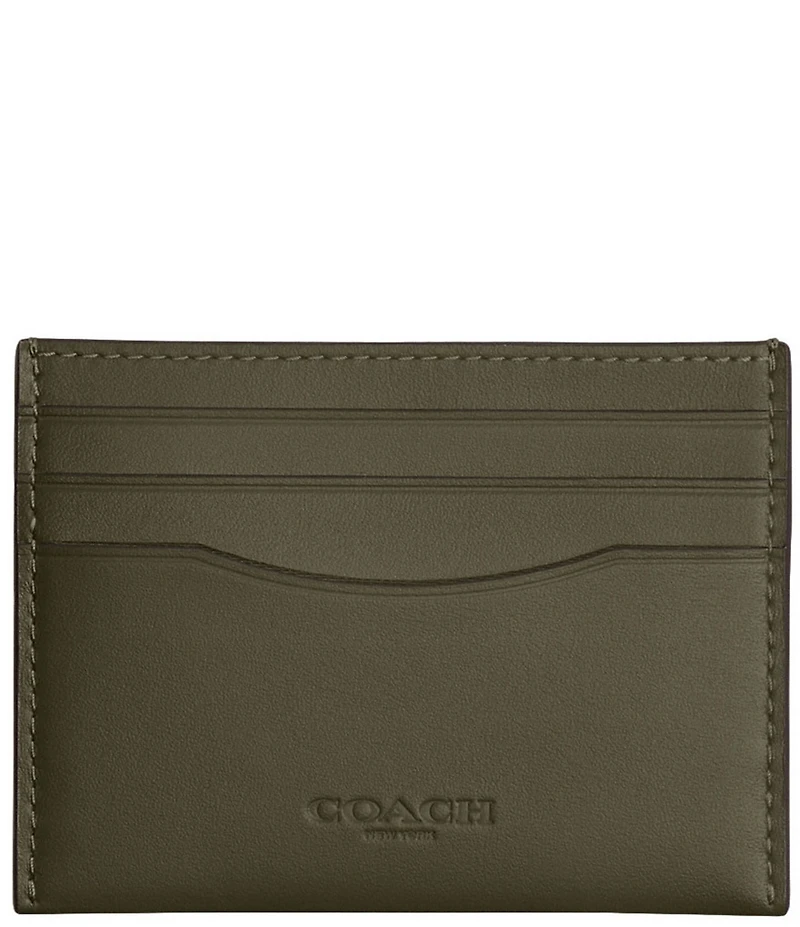 COACH Refined Calf Leather Flat Card Case
