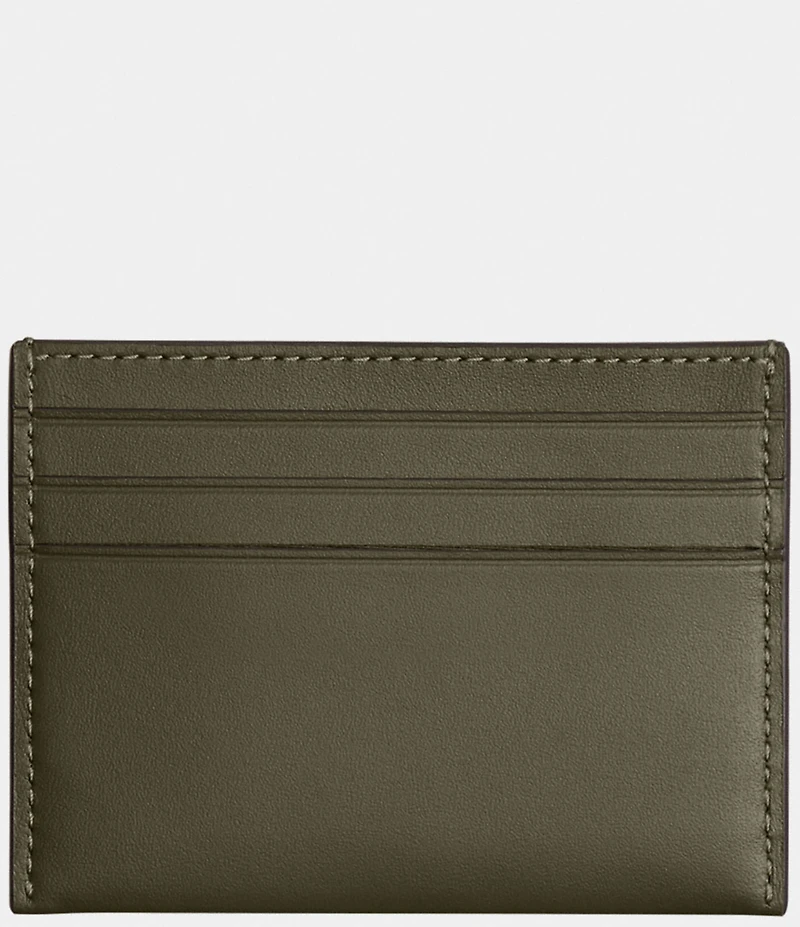 COACH Refined Calf Leather Flat Card Case