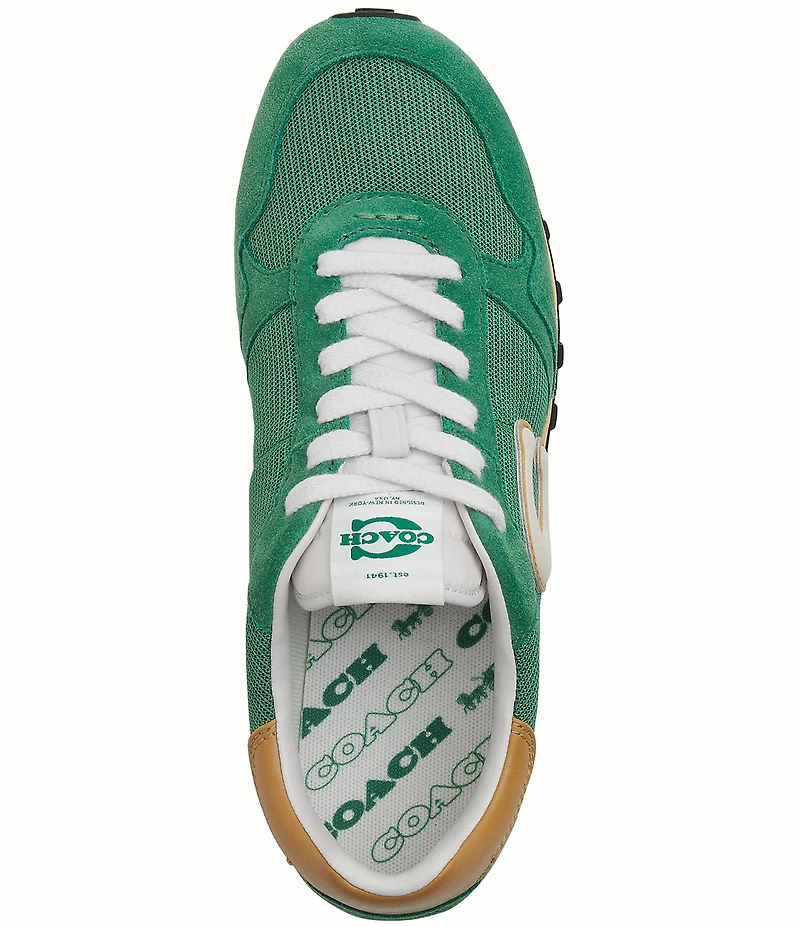 COACH Women's Retro Essential Suede Logo Lace Up Sneakers