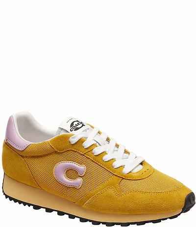 COACH Women's Retro Essential Suede Logo Lace Up Sneakers