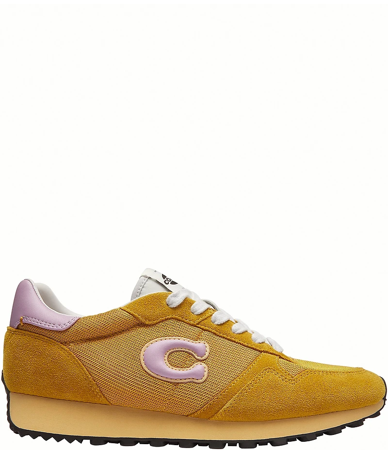 COACH Women's Retro Essential Suede Logo Lace Up Sneakers