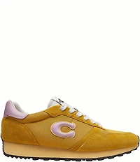COACH Women's Retro Essential Suede Logo Lace Up Sneakers