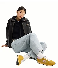 COACH Women's Retro Essential Suede Logo Lace Up Sneakers