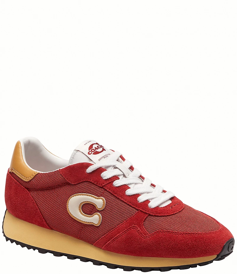 COACH Women's Retro Essential Suede Logo Lace Up Sneakers