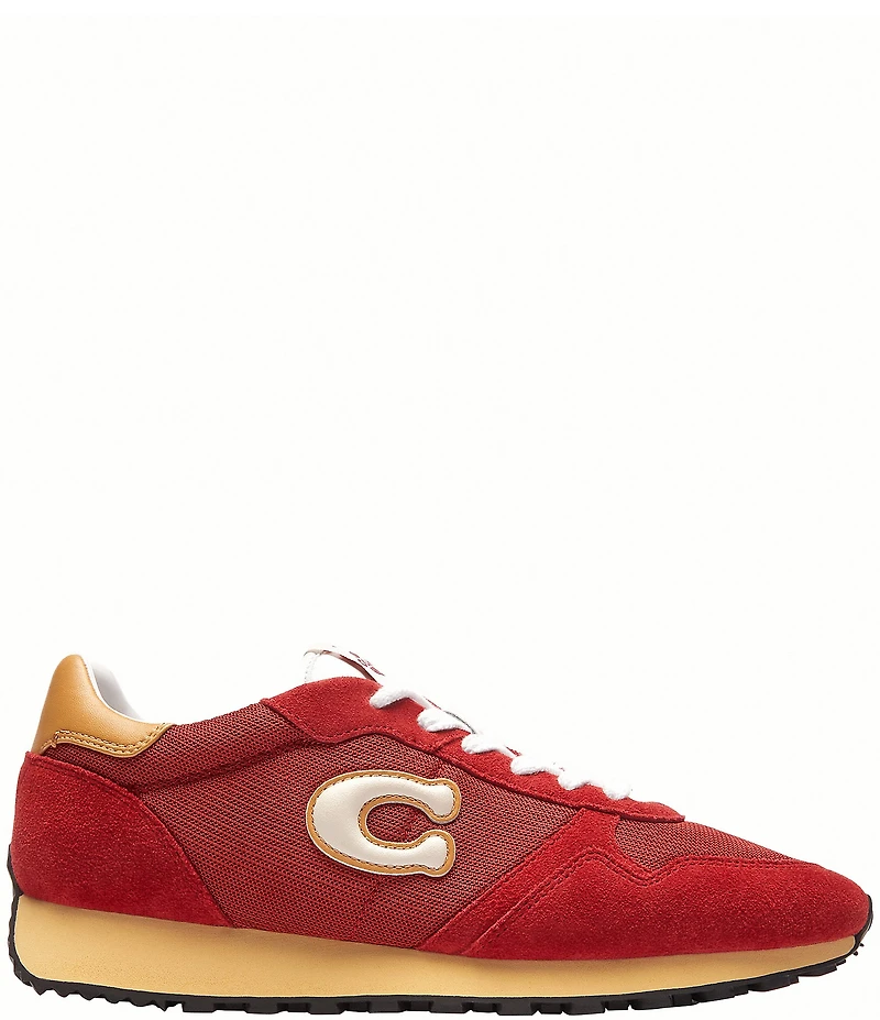 COACH Women's Retro Essential Suede Logo Lace Up Sneakers