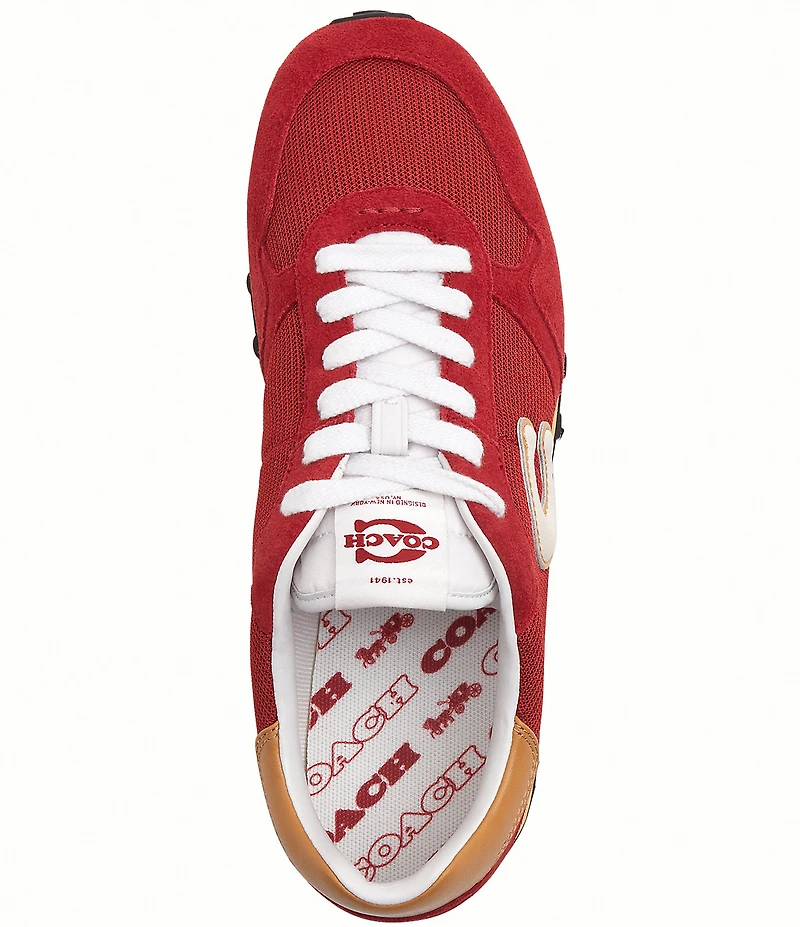 COACH Women's Retro Essential Suede Logo Lace Up Sneakers