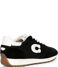 COACH Women's Retro Essential Suede Logo Lace Up Sneakers