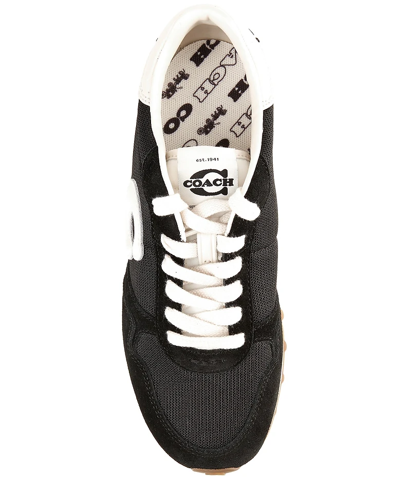 COACH Women's Retro Essential Suede Logo Lace Up Sneakers