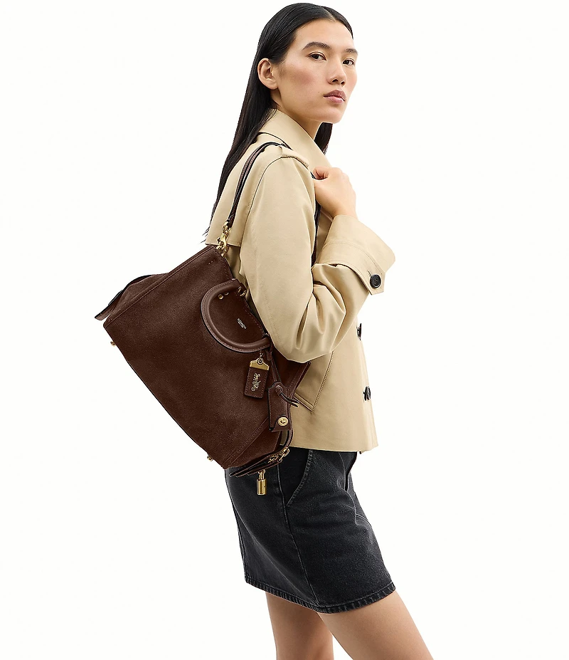 COACH Rogue 31 Suede Satchel Bag
