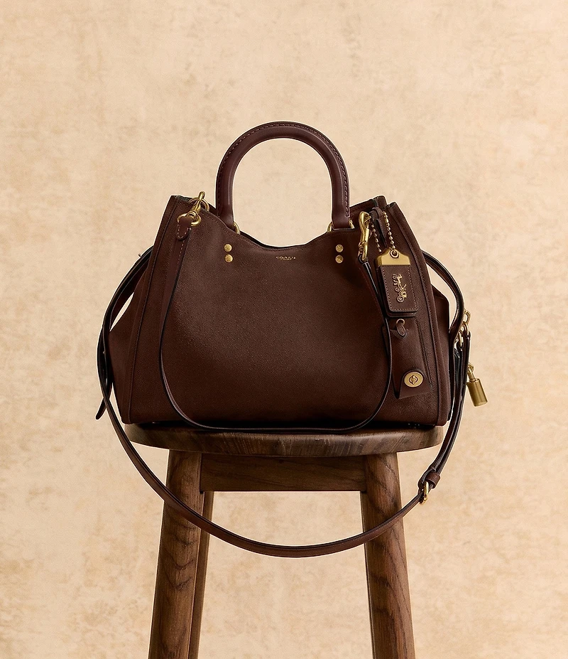 COACH Rogue 31 Suede Satchel Bag