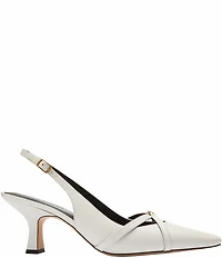 COACH Rowyn Leather Logo Detail Slingback Pumps