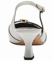 COACH Rowyn Leather Logo Detail Slingback Pumps