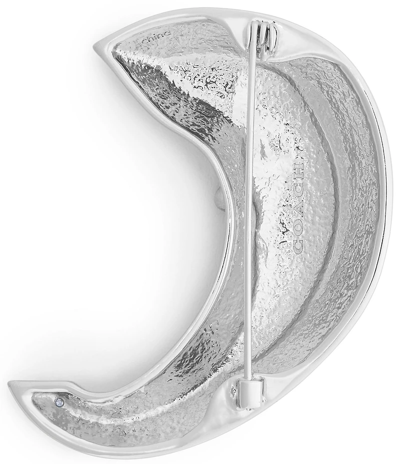 COACH Runway Crescent Moon Face Pin