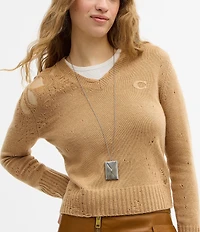 COACH Runway Envelope Long Pendant Necklace