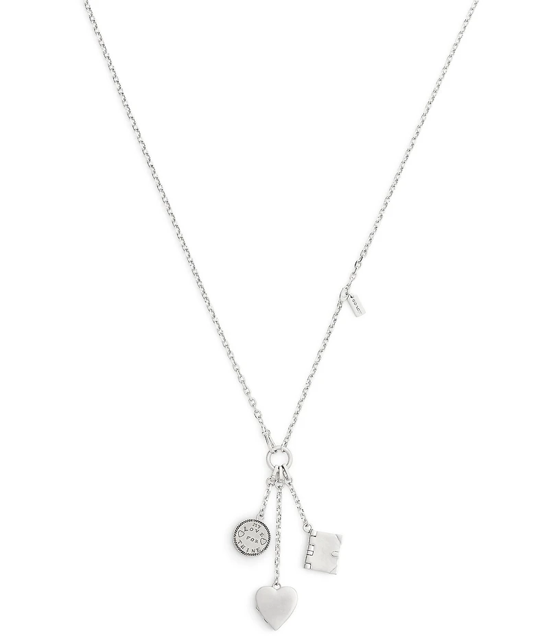 COACH Runway Heart Charm Long Pendant Necklace