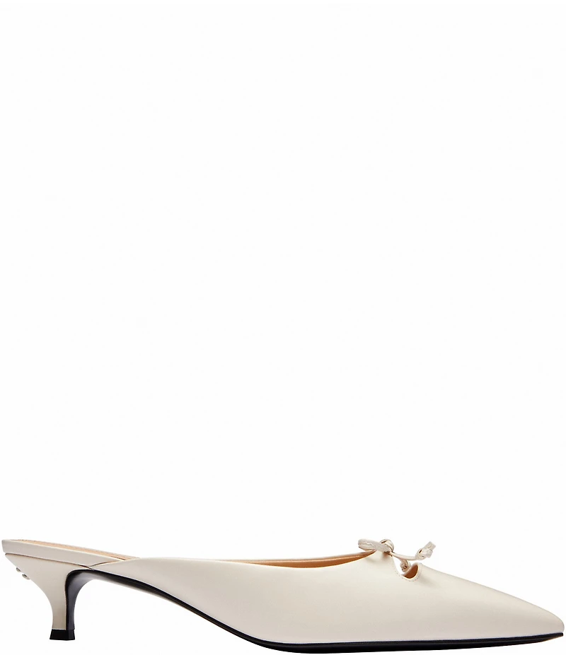 COACH Runway Leather Bow Kitten Heel Mules