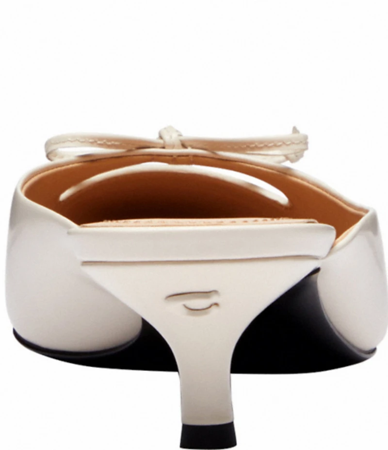 COACH Runway Leather Bow Kitten Heel Mules